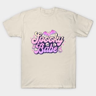 Spooky Babe Cute Pink Halloween T-Shirt